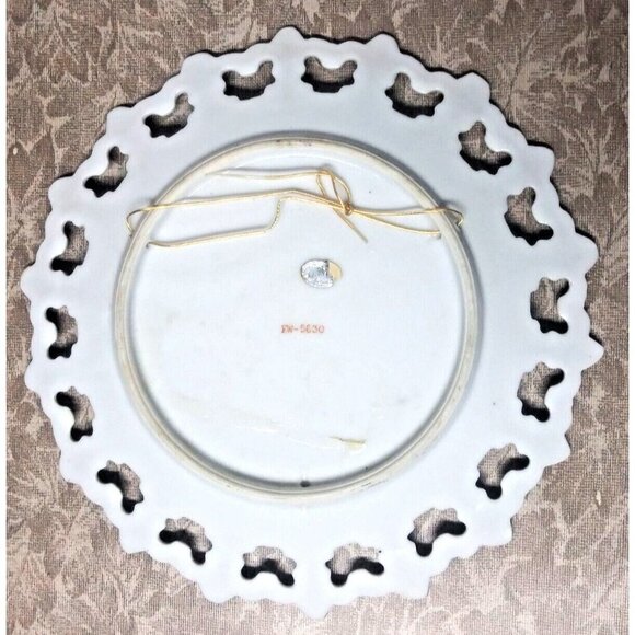 VTG Decorative Plate "The Lord's Prayer" Norcrest Fine China 8.25" white gold - Picture 4 of 6